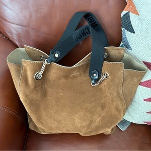 jimmy choo brown suede handbag